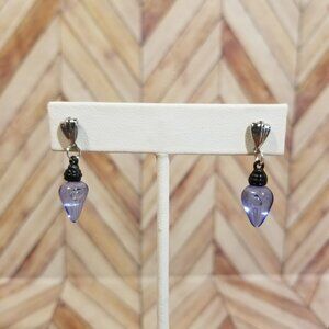 Blue Christmas Bulb Stud Earrings